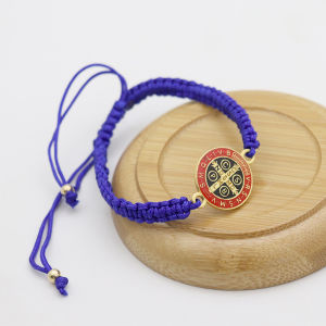 St Benedict Bracelet Handmade Red Rope Braided Double-Sided Engraved Bracelet Catholic Gifts