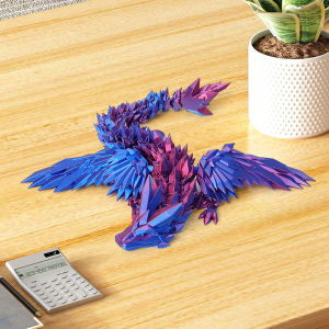songduanshi 3D Printed Feilong Living Room Ornaments Multi-jointed Movable Dragon With Wings Tabletop Home Decoration