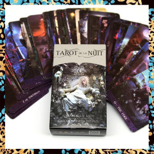 Tarot de la Nuit Card Deck | Size 10.3x6cm | 78 Sheets Tarot Cards | Electronic Guide book | Divination Cards English Version
