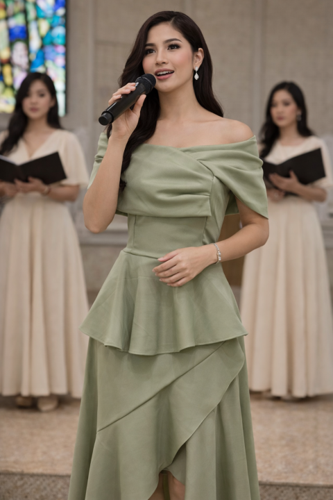 SHE/RAFFLES FORMAL DRESS /bridal dress/debut dress /entourage/bridesmaid,  formal off shoulder balloon | Lazada PH