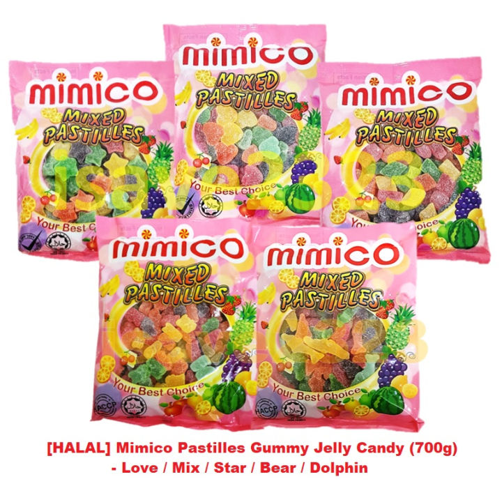 350G / 700G MIMICO PASTILLES GUMMY CANDY SOFT SWEETS FRUIT FLAVOR MIXED ...