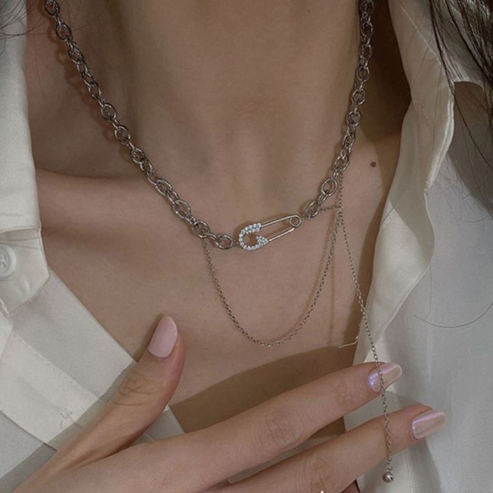 INGER Fashion Girls Dainty Safety Pin Light luxury Women Clavicle Chain  Sweater Necklace Party Jewelry Korean Style Pendant Necklace Lazada PH