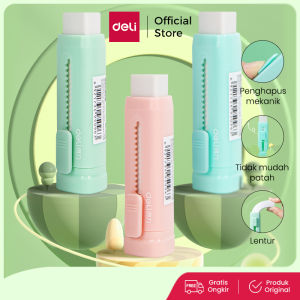 Deli Sliding Eraser / Penghapus Mekanik / Hapusan Mekanik Warna Lucu Tidak Meninggalkan Serpihan Bahan TPR+ABS 71145