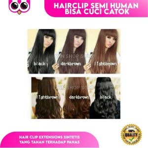 HAIRCLIP SEMI HUMAN BISA CUCI CATOK