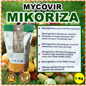 Pupuk Mikoriza Mycovir 1 Kg Agen Hayati Jamur Organik Mycoriza Penguat Akar Penyubur Tanaman Buah Sayur Bunga Hias Bonsai