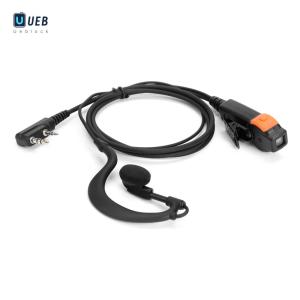 Ueblock✈2 Pin Walkie Talkie Headset Earphones Dual PTT PU Wired Walkie Talkie Earwear G Type with Microphone for Kenwood Baofeng 888S TYT
