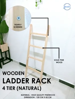 Ready stock) Decorative ladder wood / Rustic Ledder Festive Home Deco / Tangga hiasan rumah moden / perdesaan / RUSTIC LADDER RACK