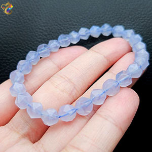 Collectors Grade Natural Faceted Blue Chalcedony Bracelet