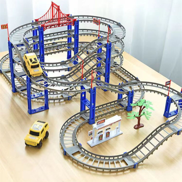 90pcs/Set DIY 3D Electric Rail Toy Car Color Track Racing Educational ...