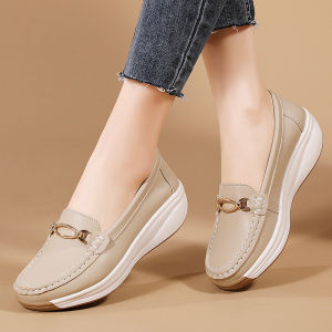 LUOXIWEI Women Wedges Shoes Loafers Shoes for Women On Sale Thick Bottom Casual Shoes Flat Shoes High Heel Loafers Soft Platform Sneakers Fashion Ladies Flats Heels Wedges Shoes Women Big Size 42 3088