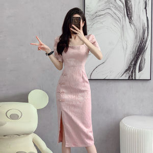 New Arrival 2023 Summer New R Gentle Elegant Young Girl Improved Cheongsam Dress High-End Goddess Temperament Dress High Quality Fashionable