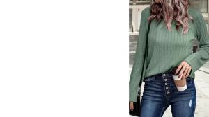 Dokotoo  Womens Top Long Sleeve Lightweight Shirt  2025  Autumn Fashion Clothing Fashion Top Round Neck Knitted Basic Style  T  Shirt