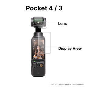 LionShield Osmo Pocket 4P 4 Pro/ 4 / 3 Tempered Glass Screen Protector for Display View and Camera Lens