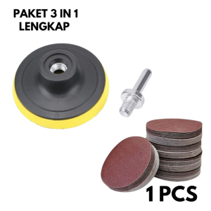 Pad Amplas Tangan Mesin Gurinda Tangan Pad Velcro Paket Lengkap Tatakan Amplas Bulat 4 Inch