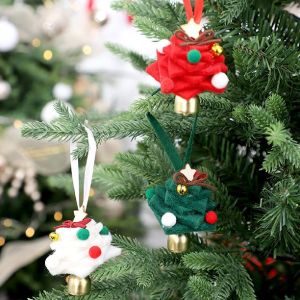 YOUYO Creative Christmas Bell Pendant Crisp Sound Felt Christmas Hanging Decorations Photographic Props Stars Xmas Tree Pendant Xmas New Year Decorative
