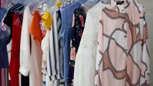 G7ODF4371B European and American fashion tropical plant print v Long Sleeve Dress with Gathered Collar Waist Cinching and Slit 7/7