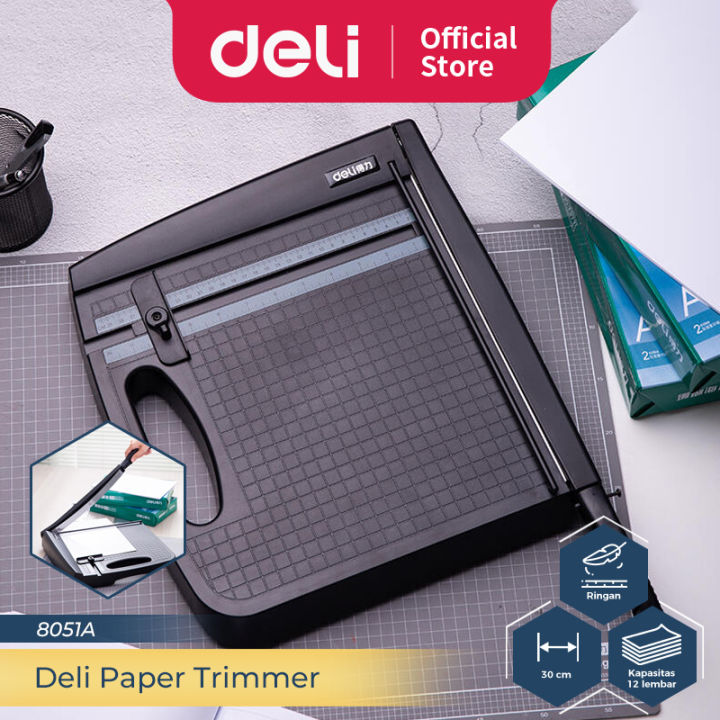 Deli Paper Trimmer Alat Pemotong Kertas 30 X 30 Cm Kapasitas 12