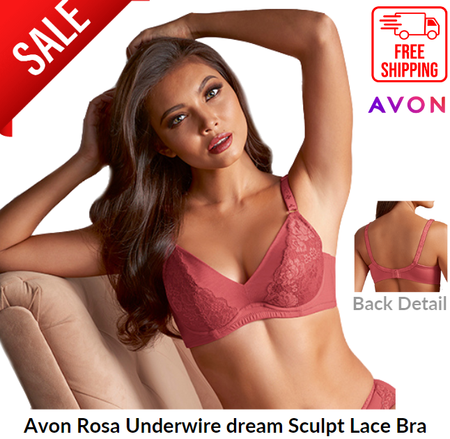 AVON PINK BRA Size 36E Underwired Full Cup Stretch Lace New Bnwt $16.56 -  PicClick