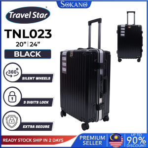 Sokano Travel Star TNL023 Alumimium Frame Antitheft Password Lock Premium Luggage Bag (20/24 inch) Cabin Bagasi