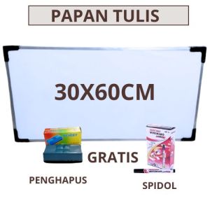 PAPAN TULIS UNTUK ANAK 30 X 60 CM GRATIS SPIDOL DAN PENGHAPUS PAPAN GANTUNG 2 SISI