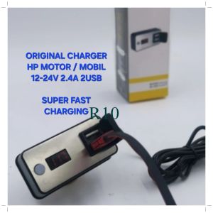 R10 ORIGINAL CHARGER HP MOTOR BISA UNTUK SEMUA JENIS AUDIO MOBIL ATAU SPEAKER SOUND SISTEM