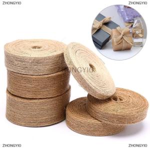 [COD] ZHONGYI0 ริบบิ้นผ้าป่านหยาบยาว10เมตรงานหัตถกรรมเชือกปอกระเจาธรรมชาติงานปาร์ตี้งานแต่งงานแบบ DIY