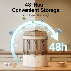 Bear Baby Bottle Sterilizer and Dryer 99.9% Germ-Free Steam Sterilization + PTC Hot Air Drying