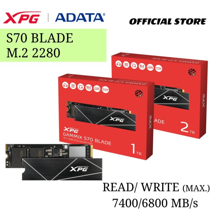 Adata XPG GAMMIX S70 BLADE PCIe Gen4x4 2280 R/W speed up to