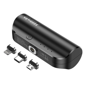 Magnetic Mini PowerBank 5000mAh Travel Portable Charger 3in1 with TypeC Lightning Micro head External Battery Portable Charger For iphone samsung oppo