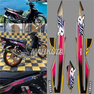 STRIPING STICKER LIS LES POLET F1ZR FIZR fis r fiz r f1 zr 1997 Non Kopling FULLSET Hitam Pink list body standar kualitas termurah