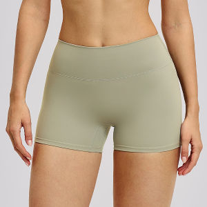 Zechuang European and American style brushed tight yoga shorts for women high-waisted tummy control butt-lifting running sports shorts 8519