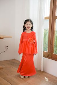 Baju Raya Design Baju Raya Peplum Kurung Premium Modern Cool Elves Girl Kid Kids Muslimah Fashion Long Sleeve Comfort Sweet Lengan Panjang Kanak Kanak-Kanak Budak Perempuan