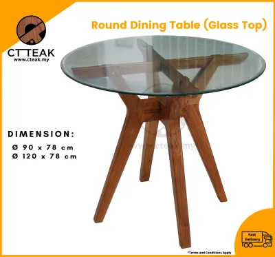 CT Teak Furniture Jati / Teak Wood Round Dining Table (Model 260)