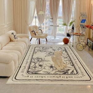 Nordic Style Cashmere Carpet Living Room Bedroom Bedside Carpet Floor Mats Household Japanese Modern Minimalist