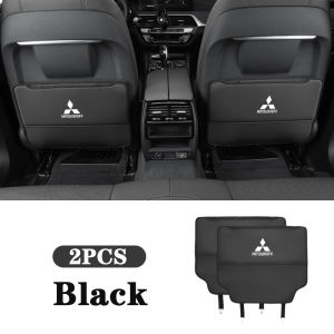 2 cái ghế xe hơi chống trẻ em Đích đá cho Mitsubishi asx Triton Pajero Outlander Attrage ảo ảnh xpander Lancer phiêu lưu Grandis bão ghế sau Thảm bảo vệ đệm túi lưu trữ bìa da phụ kiện nội thất ô tô
