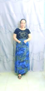 váy  jeans chống nắng xẻ tà  hoa văn và trơn 03