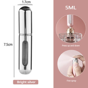 5ML Refillable Perfume Atomizer Portable Mini Spray Bottle Easy Refill Fine Mist Pocket Size Travel for Women Men