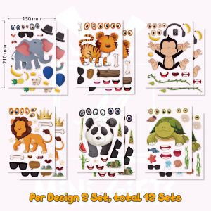 【Mini Gifts】12 Sets Make a Face Stickers for Kids Children Day Gifts
