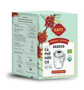Hapii Coffee - Cà Phê Hữu Cơ Phin Giấy Arabica - Hộp 6 Túi 10 Túi 20 Túi
