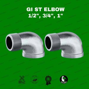 STREET GI ELBOW FITTINGS – Heavy-Duty Galvanized Iron Available sizes 1/2" 3/4" 1"