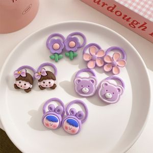ED - 10PCS / SET IKAT RAMBUT ANAK KOREA KARAKTER LUCU / AKSESORIS RAMBUT ANAK KARET