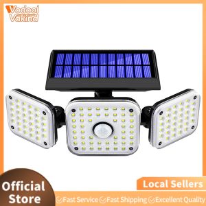Outdoor Solar LED Flood Light 112 LEDs with Motion Detection for Garden Yard Garage 6000-6500K White Brightness