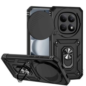 For Xiaomi Redmi Note 15 Pro 5G Case Metal Ring Holder Armor Cases For Redmy Note15 Pro 5G Slide Lens Protect Cover