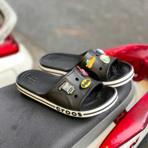 Dép lê cross baya nam nữ đúc liền khối đi mưa nước  thoáng khí full box xả kho màu đen