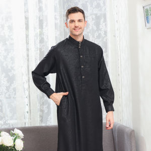 Gamis jubah EMIRAT lengan panjang manset motif terbaru pakaian muslim laki-laki jubah arab mewah elegant