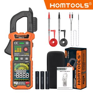 【กทม.พร้อมส่ง】HOMTOOLS HM801 สมาร์ทดิจิตอลแคลมป์มิเตอร์ 6000 นับ AC DC แรงดันไฟฟ้ากระแสไฟตรวจจับความถี่ความต้านทานประจุอุณหภูมิไดโอดเปิดและปิด NCV มัลติมิเตอร์ 600mV 6V 60V 600A 600A