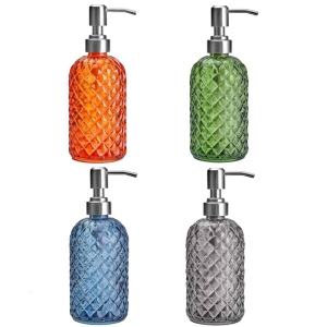 Quả rõ ràng Hộp đựng xà phòng kính phòng tắm Hộp đựng xà phòng có kèm bơm xà phòng rửa tay để kem dưỡng da dạng lỏng Nước rửa chén Hộp đựng xà phòng