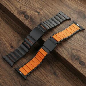 Titanium Metal+Silicone Strap For Apple Watch Ultra 3/2/1 49mm S11 46mm Luxury Band For Series 10 9 8 7 SE 3 44/45mm Bracelet