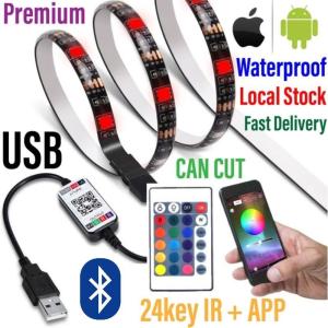 [SG STOCK] LED Strip light RGB Fairy light USB Power Plug With Remote WiFi Waterproof Tape Adhesive 2m 5m 10m 15m 20m