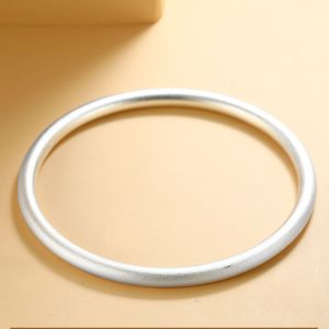 999 sterling silver ancient law inheritance celet womens999纯银古法传承手镯女简约时尚实心光面手环刻字小众设计款 名媛v时尚